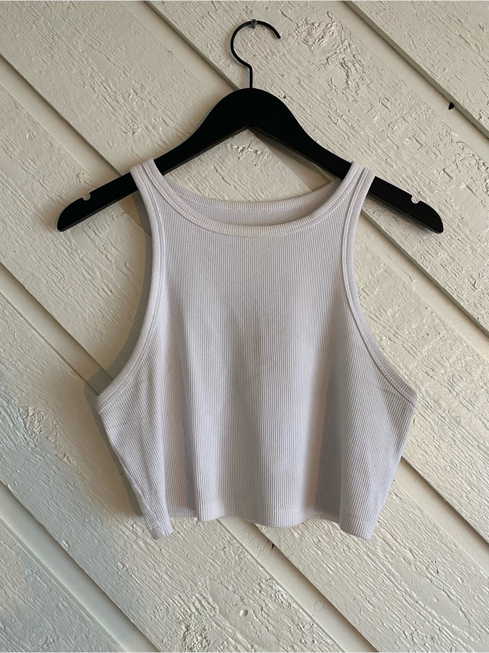 Cropped Tight White Tank Top